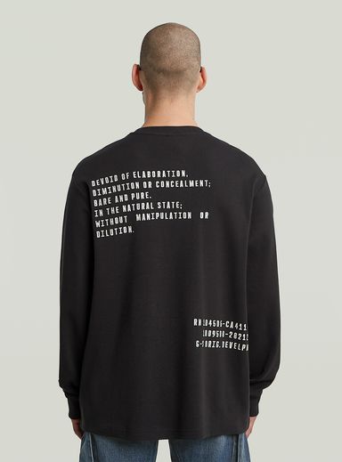 Back Embro Text Loose T-Shirt